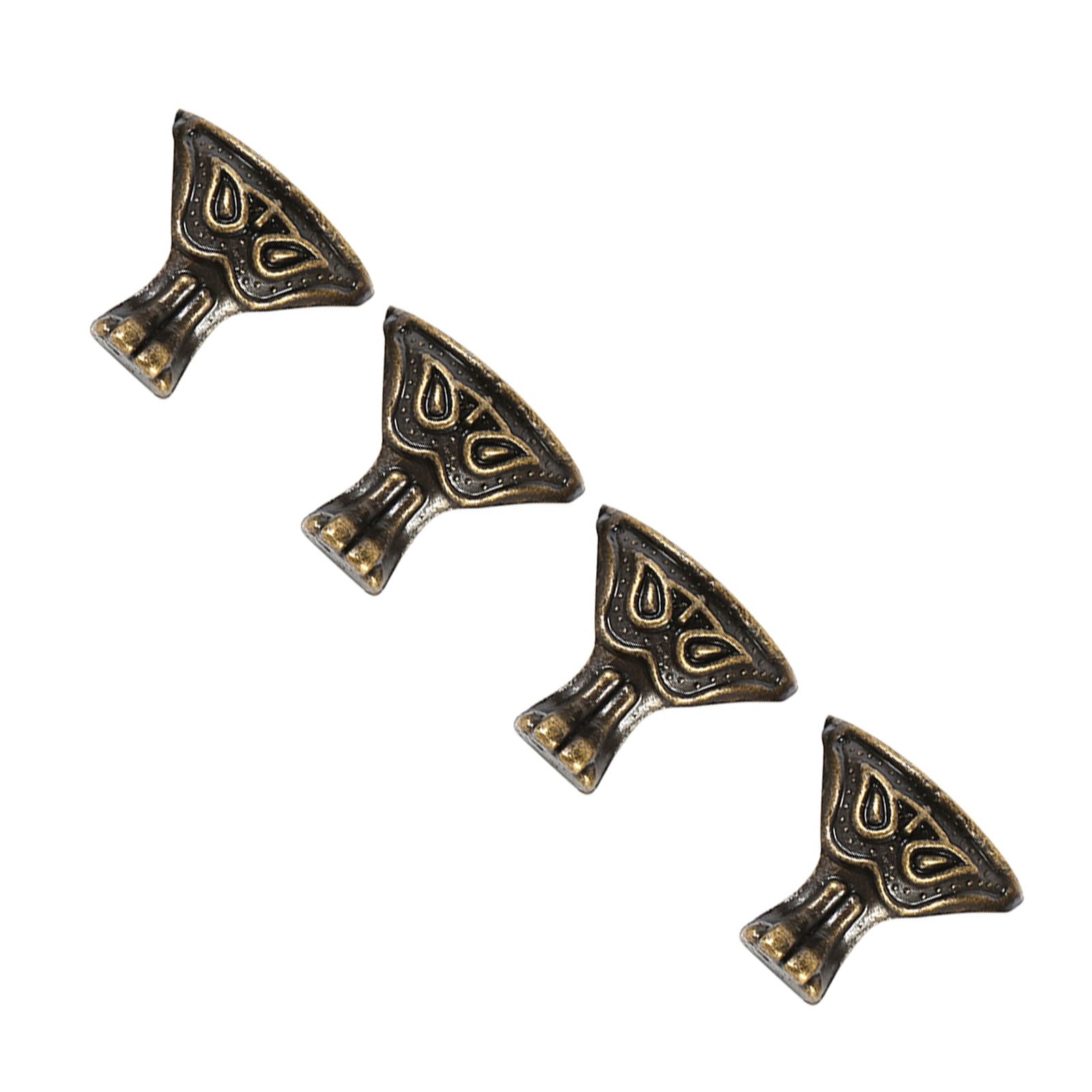 4Pcs Antique Brass Jewelry Gift Box Wood Case Decorative Feet Legs Corner view 5