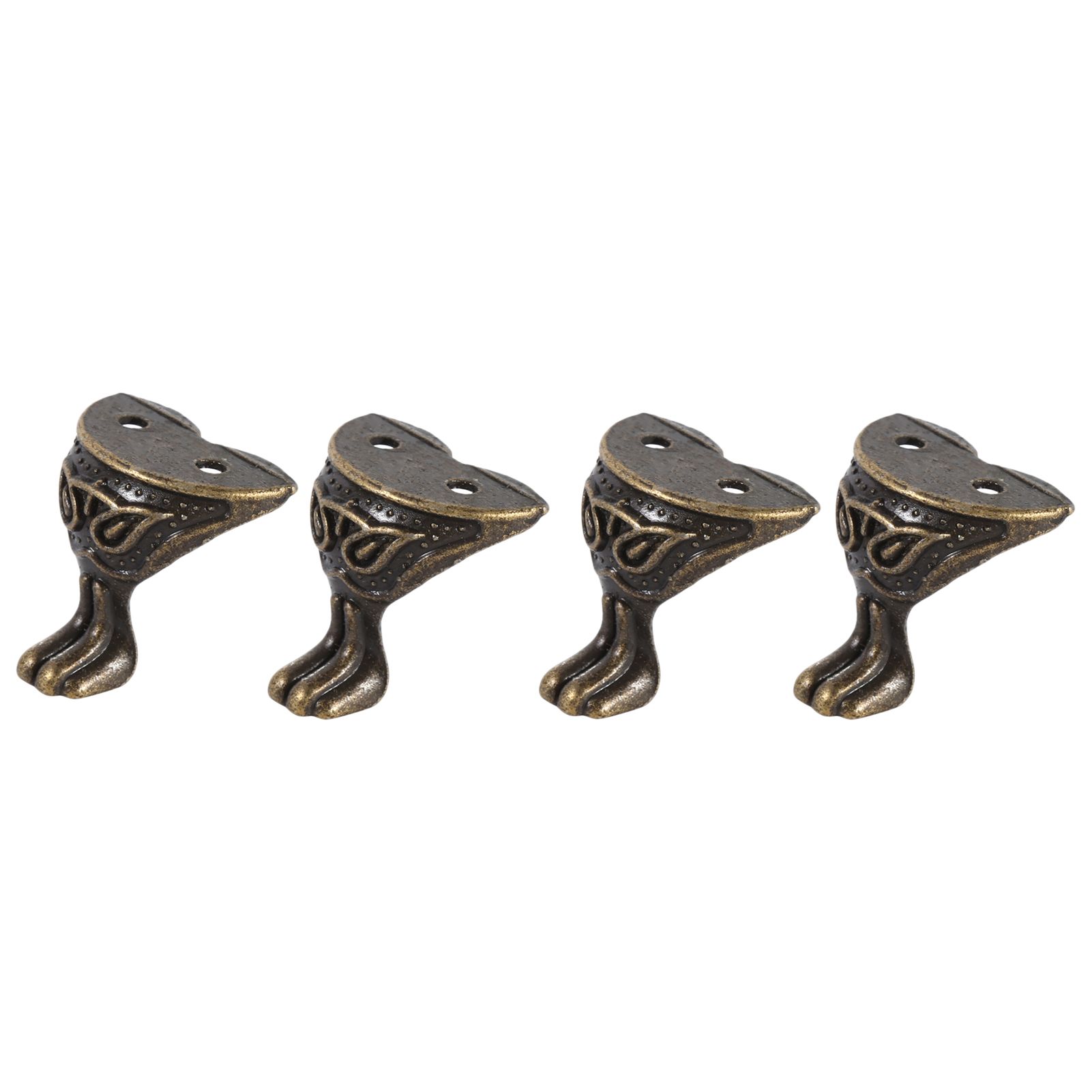 4Pcs Antique Brass Jewelry Gift Box Wood Case Decorative Feet Legs Corner view 7