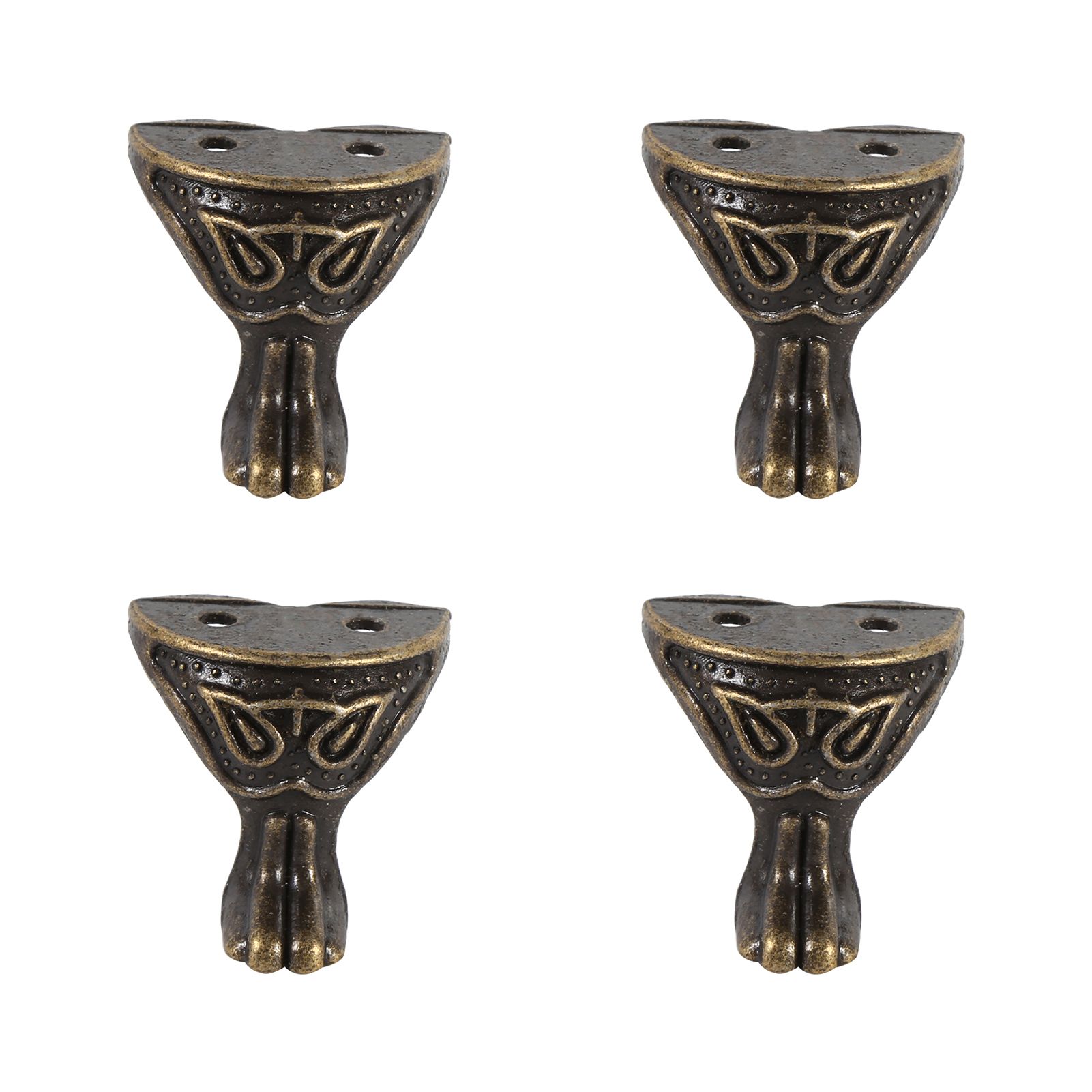 4Pcs Antique Brass Jewelry Gift Box Wood Case Decorative Feet Legs Corner view 8