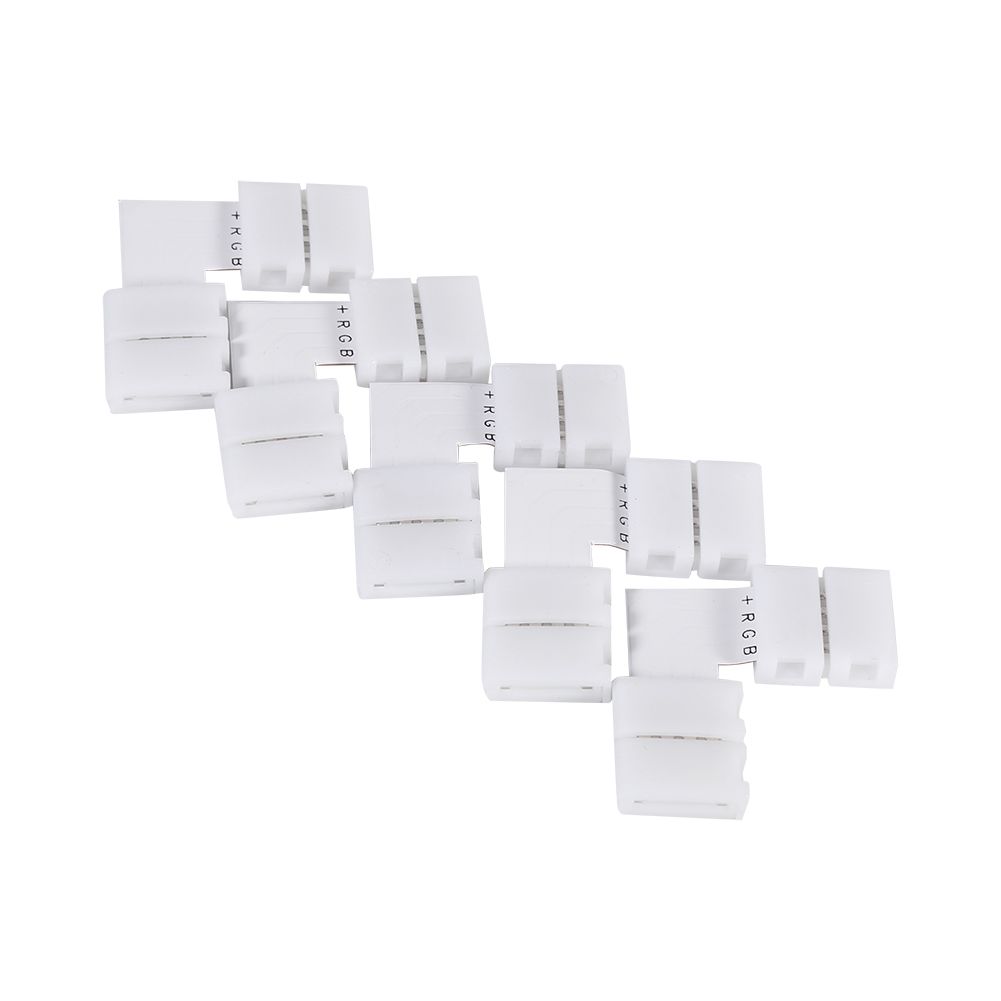 5Pcs L Shape 4pin 10mm Solderless Corner Connectors Adapters For RGB 5050 LED — image 1