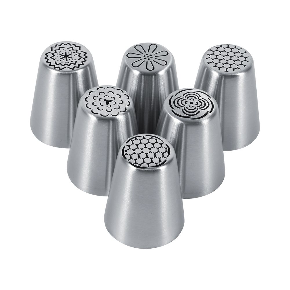 6PCS Stainless Steel Flower Cake Icing Piping Nozzles Decorating Tips Pastry