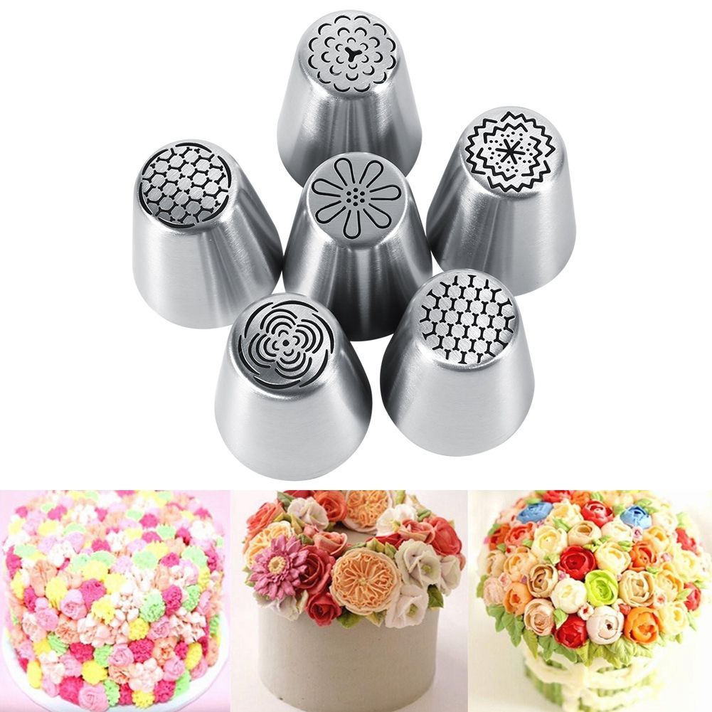 6PCS Stainless Steel Flower Cake Icing Piping Nozzles Decorating Tips Pastry view 11