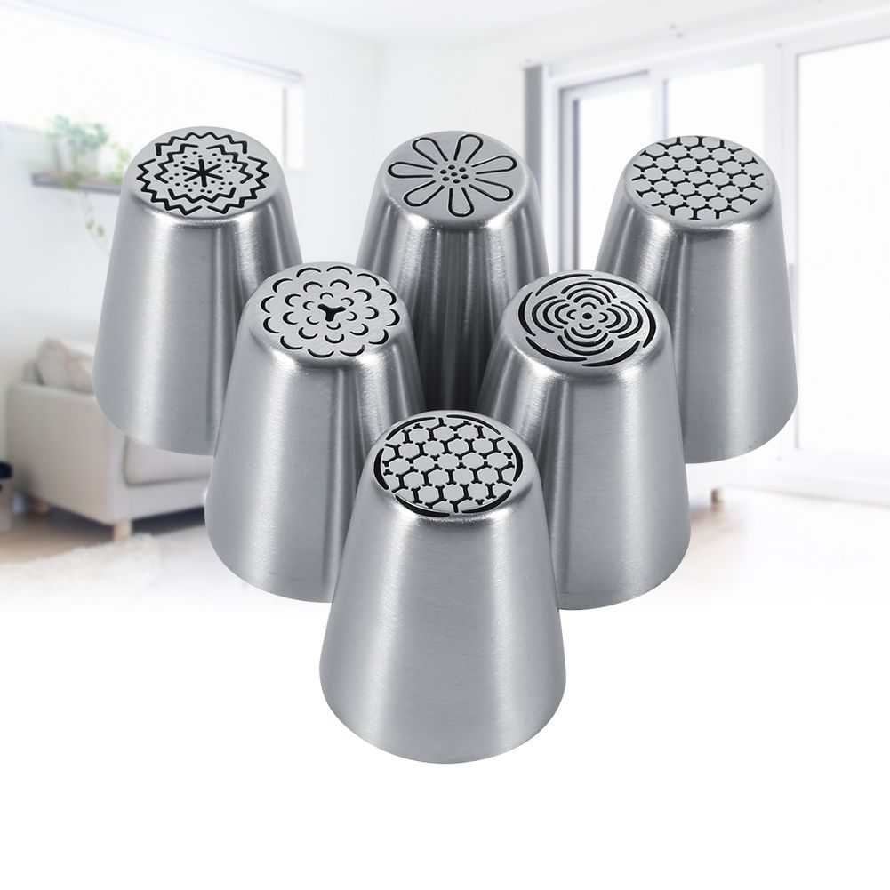 6PCS Stainless Steel Flower Cake Icing Piping Nozzles Decorating Tips Pastry view 13