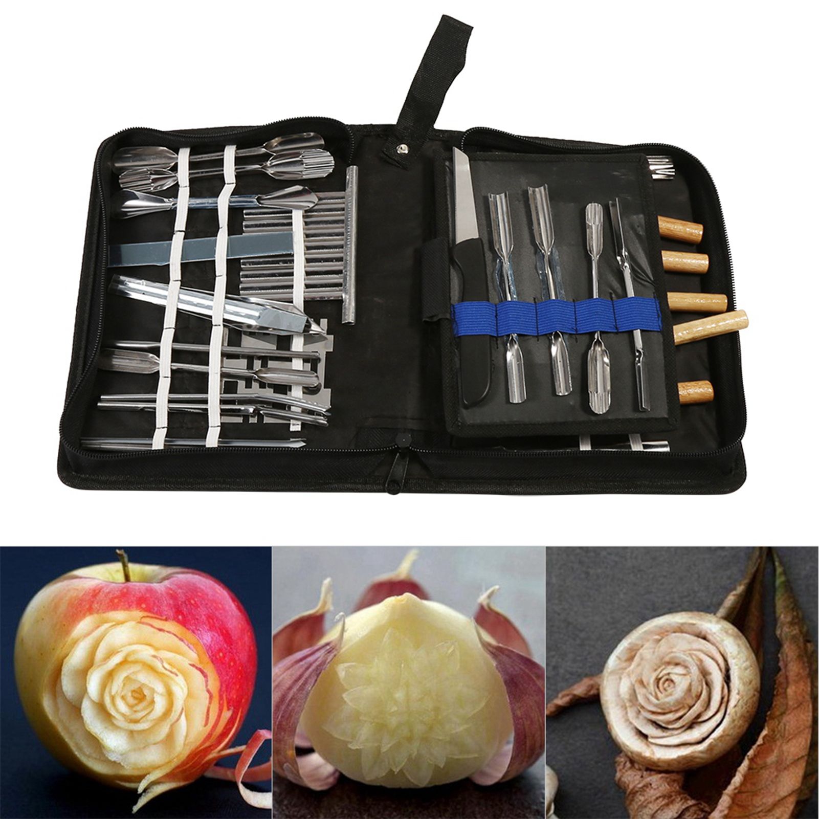 1 Set 46Pcs Carving Tools Kit Portable Vegetable Fruit Food Chisel Kitchen view 12