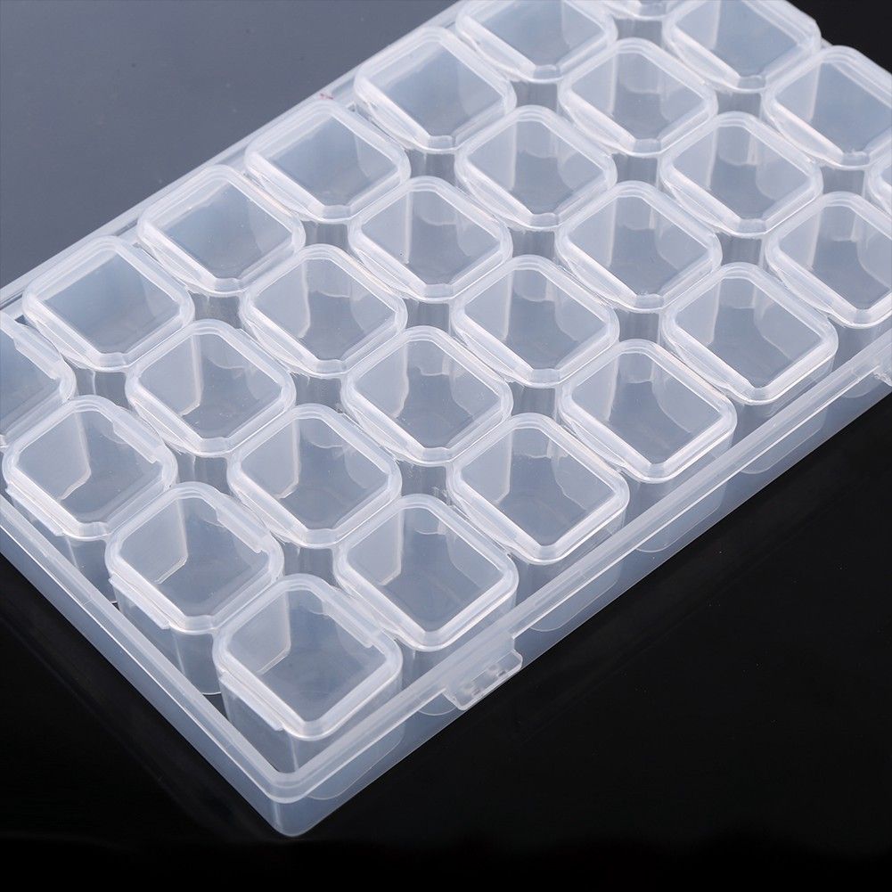 Clear Plastic 28 Slots Adjustable Tablet Medicine Pill Jewelry Storage view 2