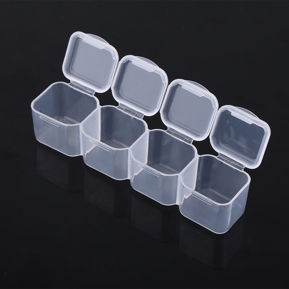 Clear Plastic 28 Slots Adjustable Tablet Medicine Pill Jewelry Storage view 4