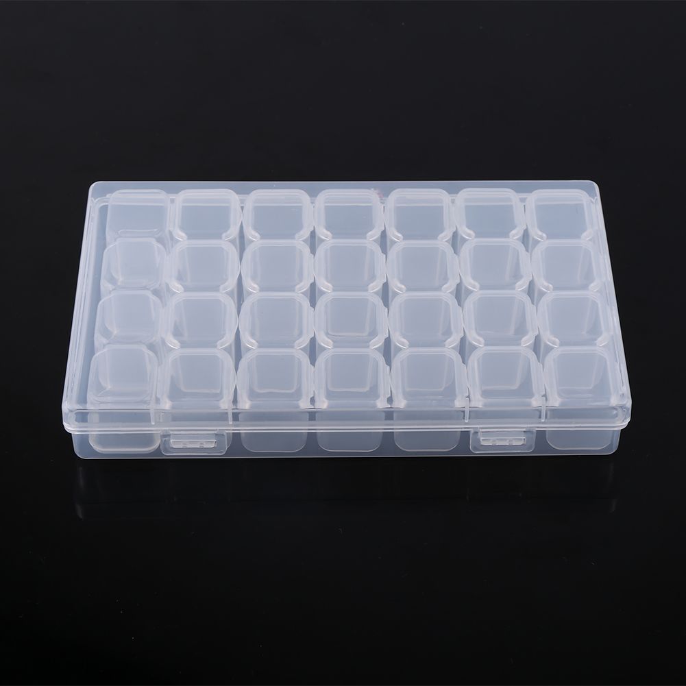 Clear Plastic 28 Slots Adjustable Tablet Medicine Pill Jewelry Storage view 5