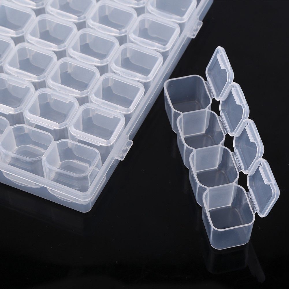 Clear Plastic 28 Slots Adjustable Tablet Medicine Pill Jewelry Storage view 7