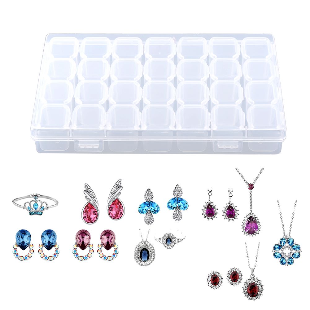Clear Plastic 28 Slots Adjustable Tablet Medicine Pill Jewelry Storage view 10