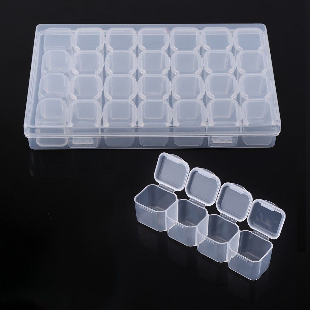 Clear Plastic 28 Slots Adjustable Tablet Medicine Pill Jewelry Storage view 12