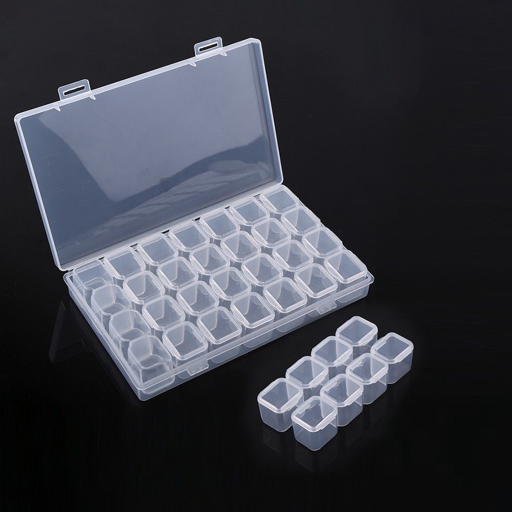 Clear Plastic 28 Slots Adjustable Tablet Medicine Pill Jewelry Storage view 13