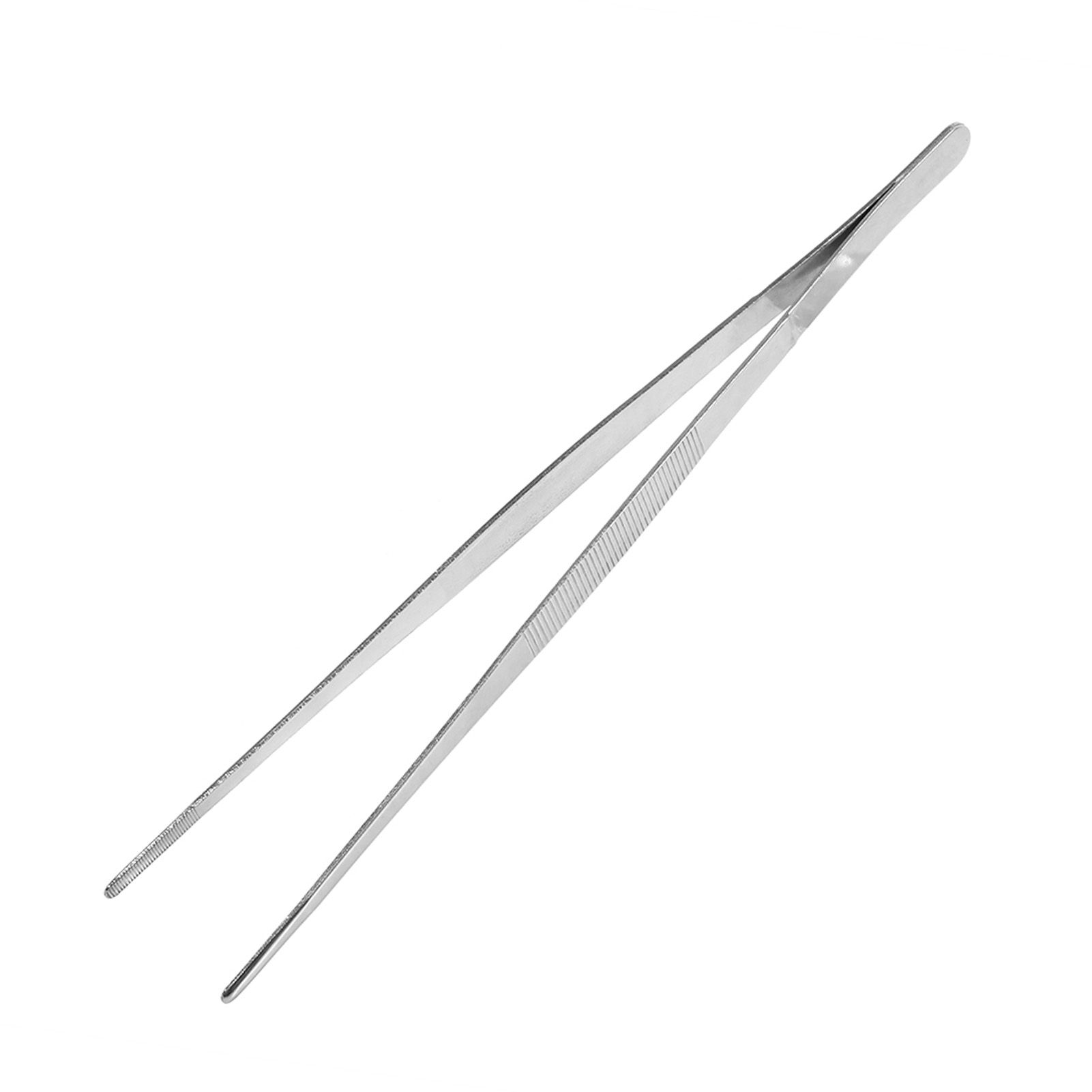Stainless Steel Silver Long Food Tongs Straight Home Medical Tweezers Garden view 2