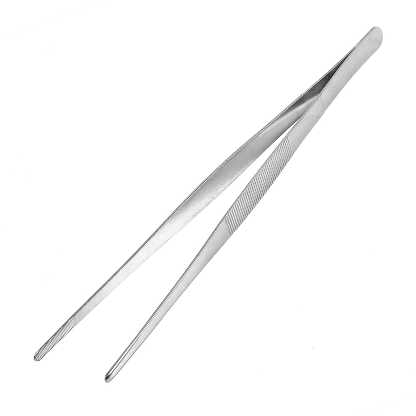 Stainless Steel Silver Long Food Tongs Straight Home Medical Tweezers Garden view 7