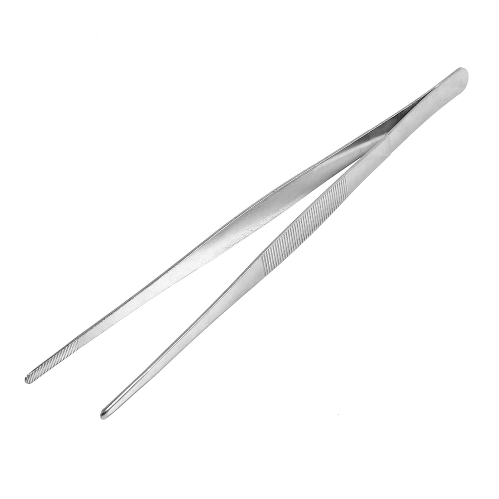 Stainless Steel Silver Long Food Tongs Straight Home Medical Tweezers Garden view 9