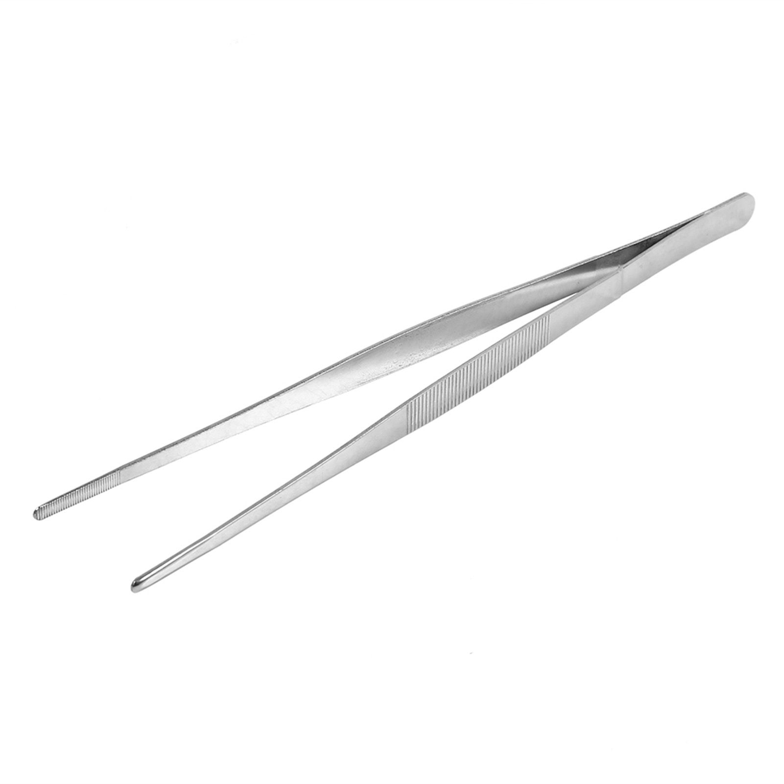 Stainless Steel Silver Long Food Tongs Straight Home Medical Tweezers Garden view 10