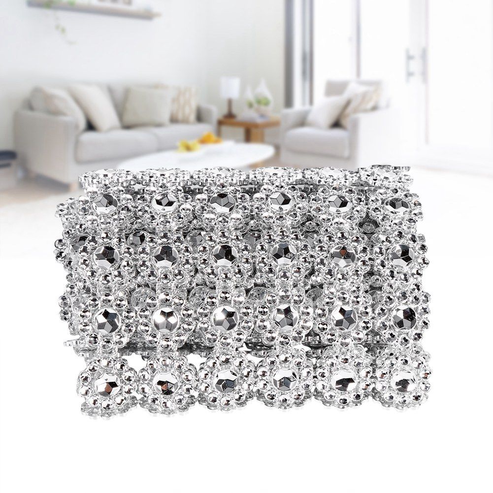 1 Yard Long Flower Shape Diamond Mesh Warp Sparkling Artificial Crystal view 9