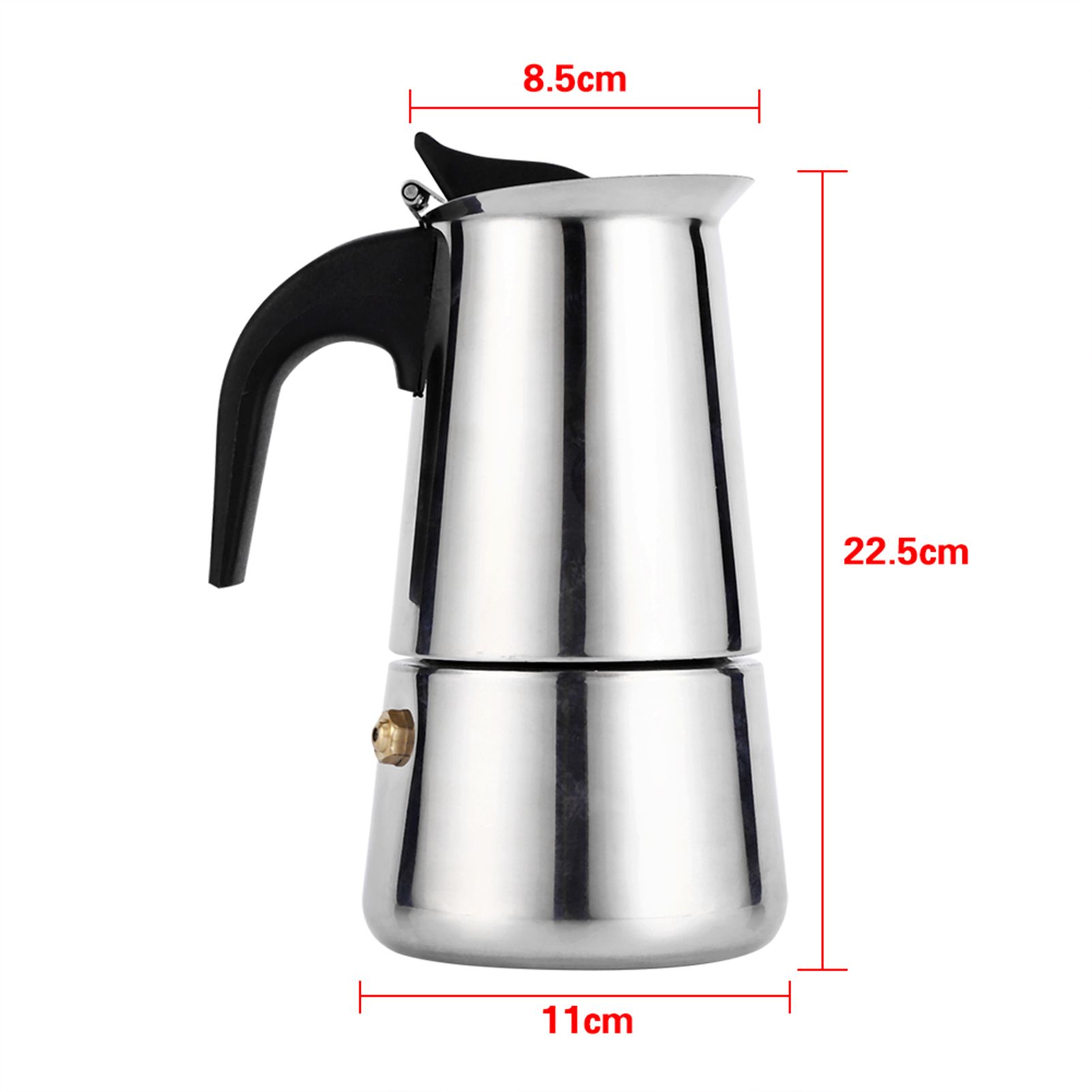 Stainless Steel Percolator Moka Pot Coffee Maker Stove Home Office Use (450ml) view 3
