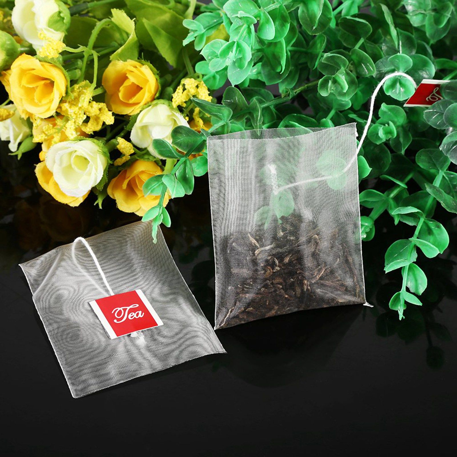 100Pcs New Style Nylon Empty Tea Infuser Herb Spice Filter Strainer Bags With view 4