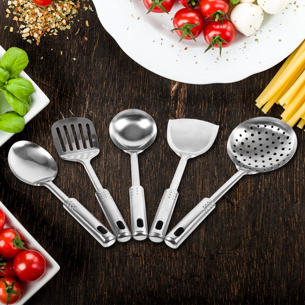 5Pcs Multi functional Kitchen Utensil Set Stainless Steel Spoons Shovel view 14