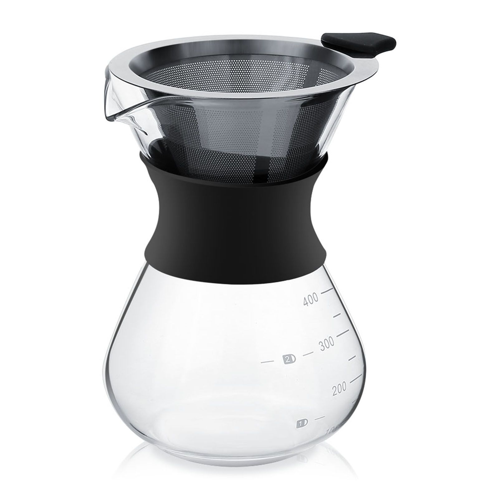 Manual Hand Drip Coffee Maker Glass Pot with Stainless Steel Filter view 2