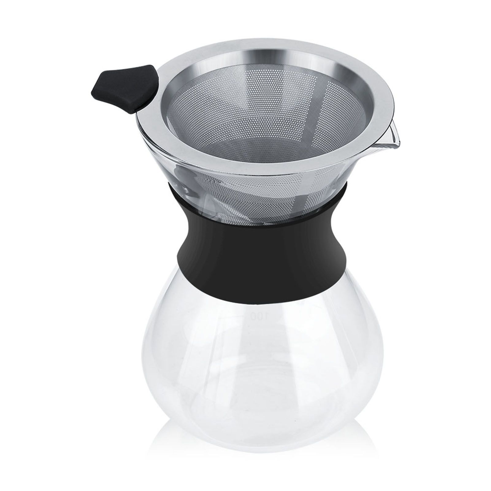 Manual Hand Drip Coffee Maker Glass Pot with Stainless Steel Filter view 3