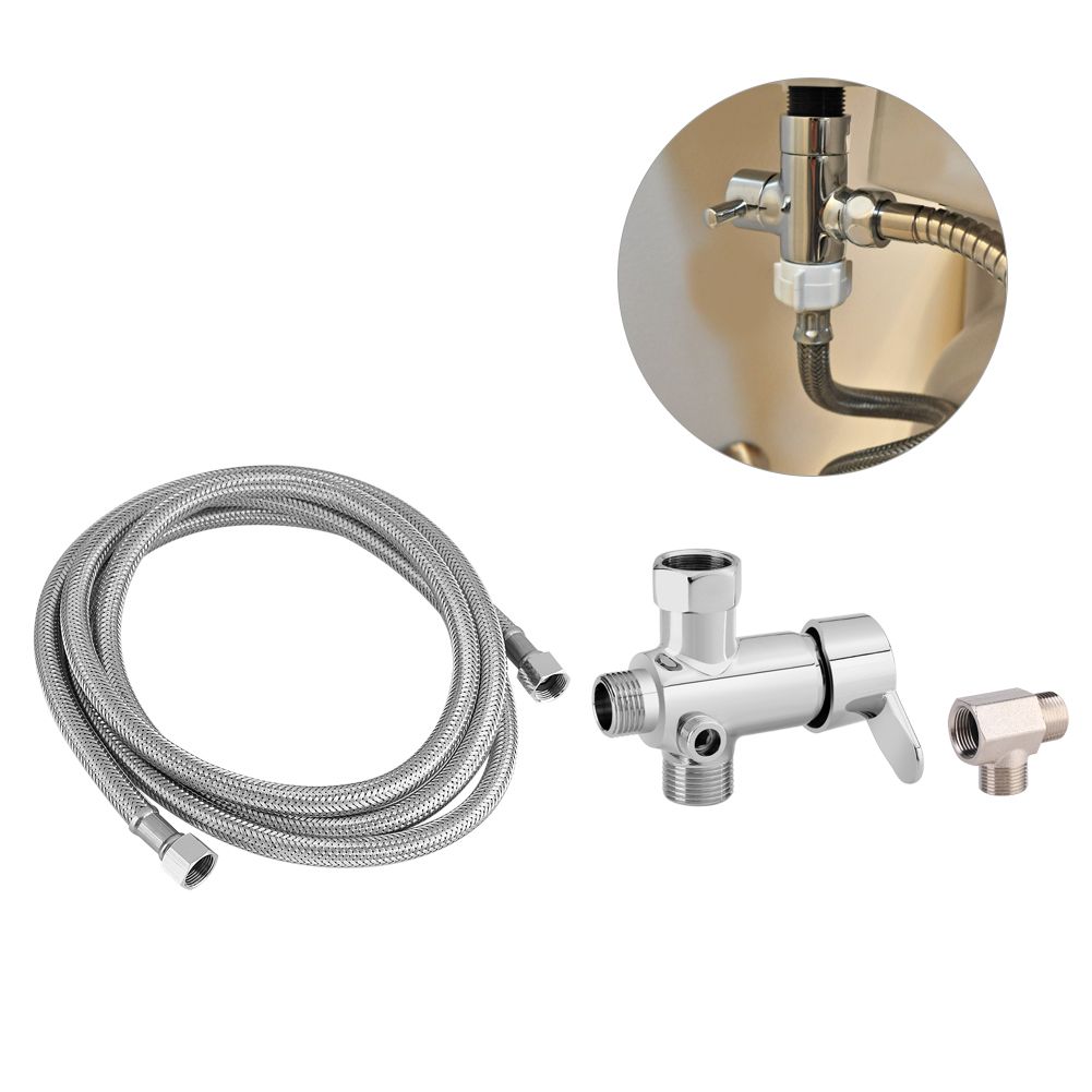 Toilet Bidet Attachments Hot/Cold Water Diverter Valve T Shape Adapter view 14