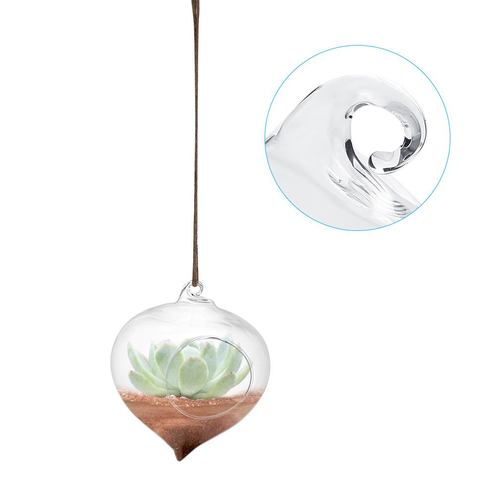 Flowerpot Succulent Plant Container Hanging Glass Vase Home Garden Decor — image 1