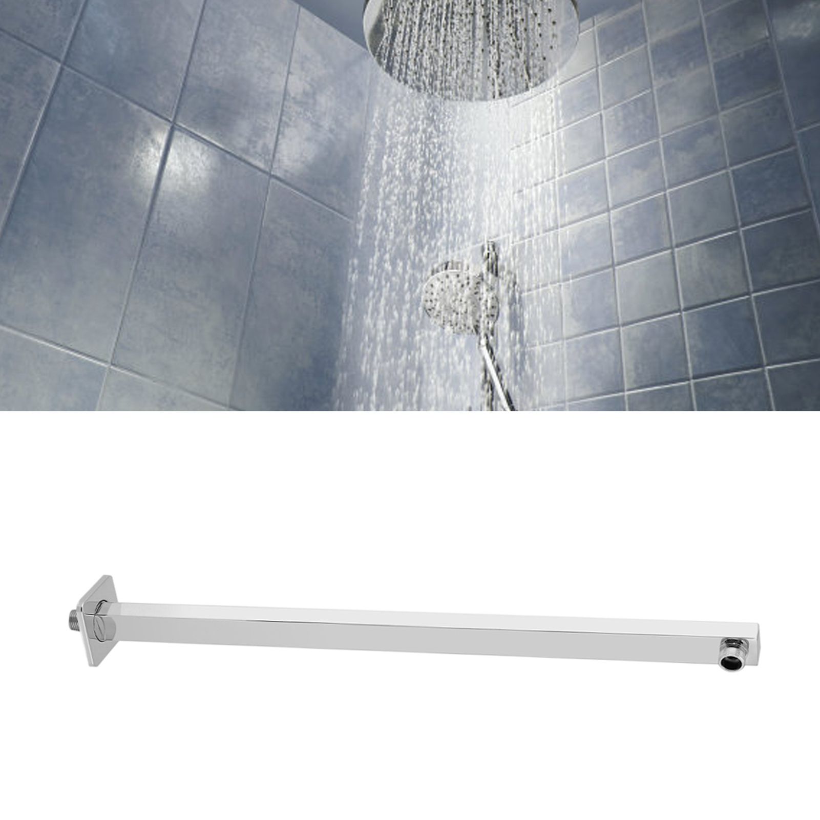 60cm Stainless Steel Construction Wall Mounted Shower Extension Arm Bathroom view 11
