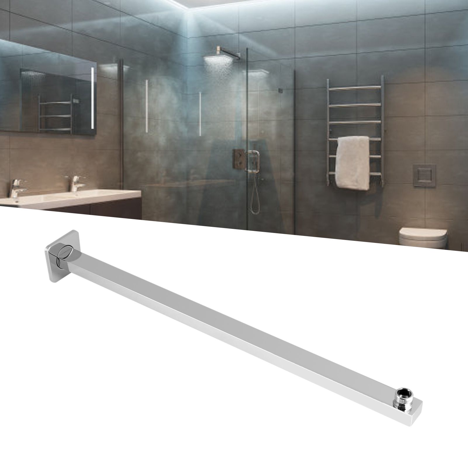 60cm Stainless Steel Construction Wall Mounted Shower Extension Arm Bathroom view 12