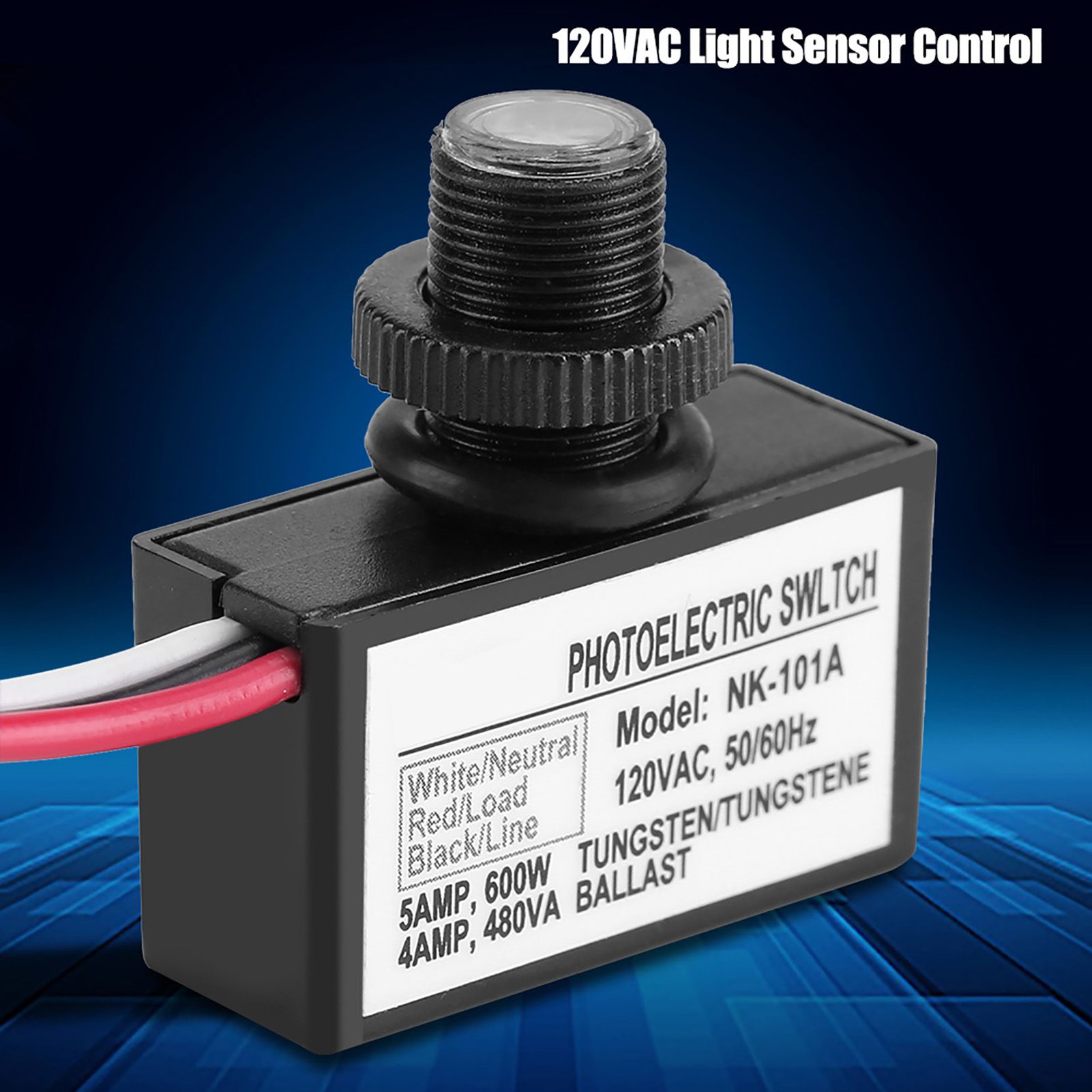 120VAC Light Sensor Control Automatic On Off Photoelectric Switch for Lighting view 10