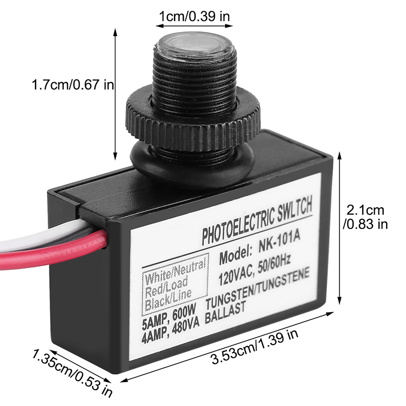 120VAC Light Sensor Control Automatic On Off Photoelectric Switch for Lighting view 13