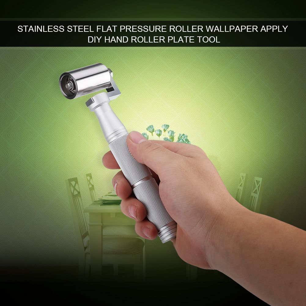 40mm Stainless Steel Flat Pressure Roller Wallpaper Apply DIY Hand Roller view 2