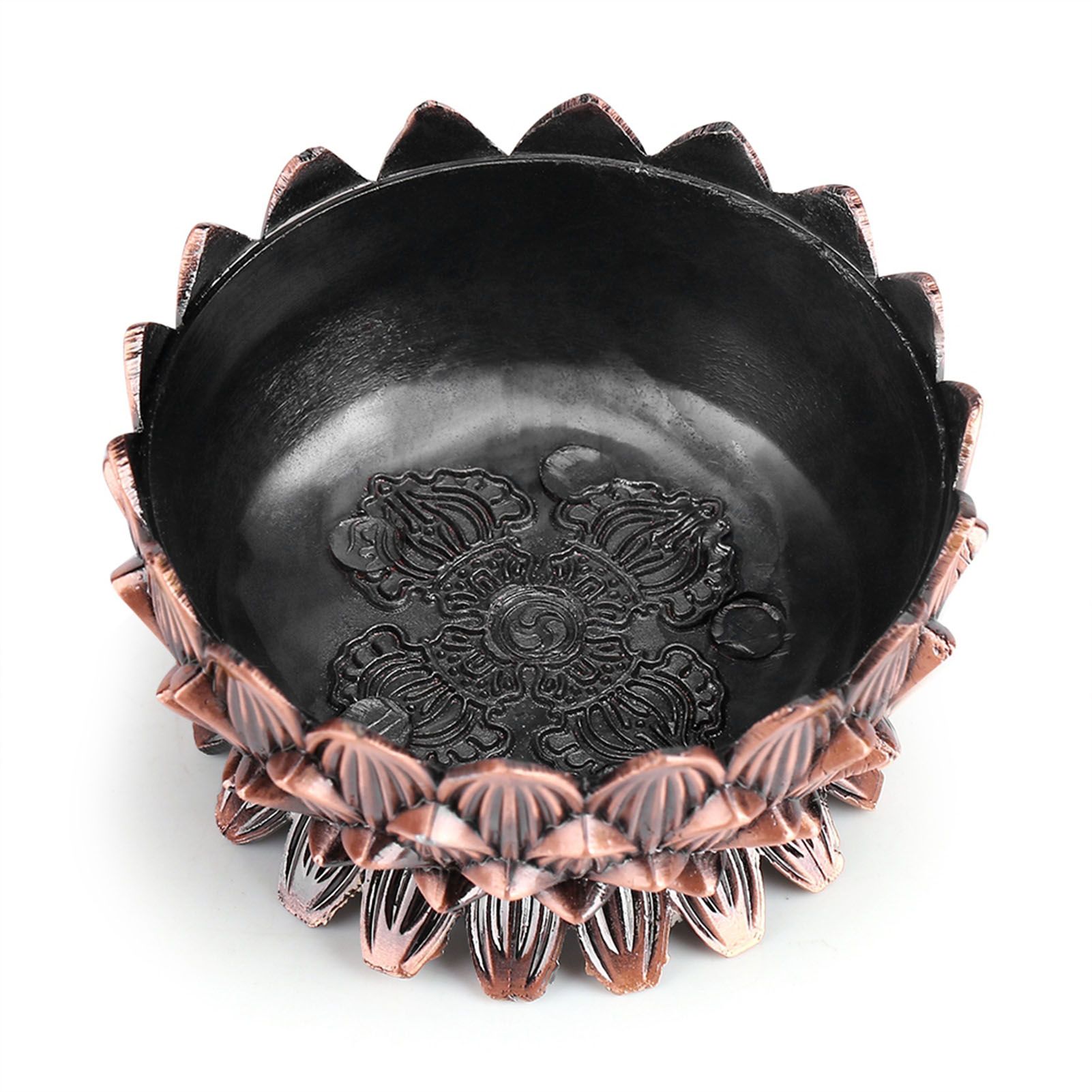 1Pc Vintage Lotus Shape Alloy Incense Burner Holder Tool Home Decoration Hot view 6