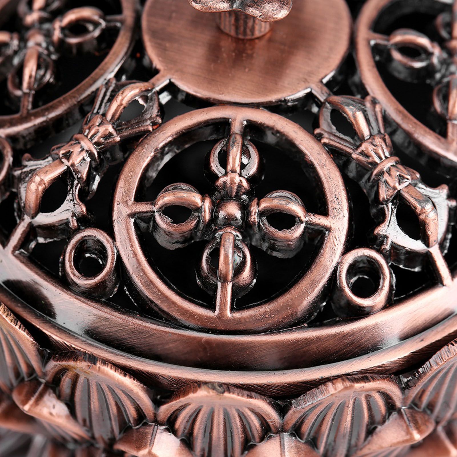 1Pc Vintage Lotus Shape Alloy Incense Burner Holder Tool Home Decoration Hot view 7