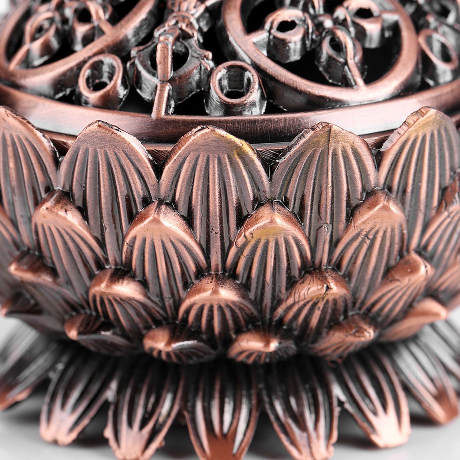 1Pc Vintage Lotus Shape Alloy Incense Burner Holder Tool Home Decoration Hot view 8