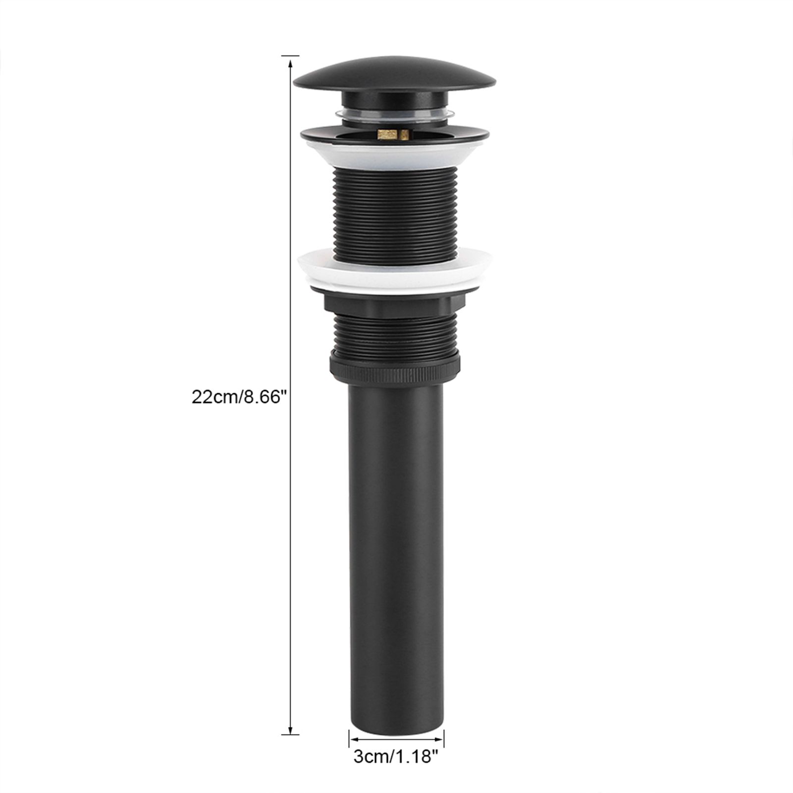 Kitchen Bathroom Basin Sink Solid Brass Popup Drain Stopper Black view 9