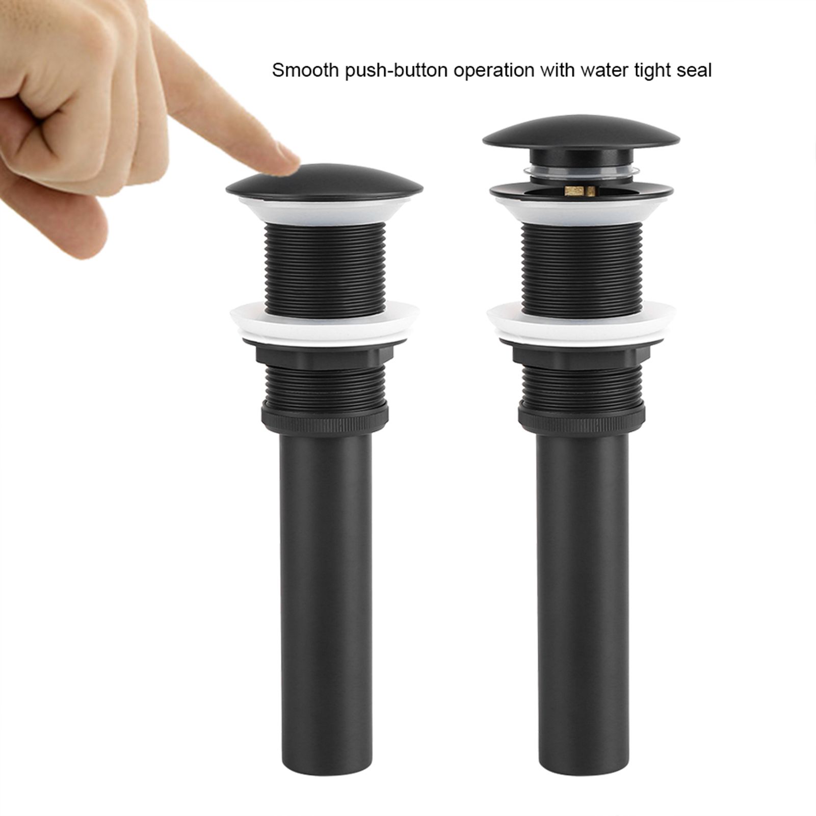 Kitchen Bathroom Basin Sink Solid Brass Popup Drain Stopper Black view 12