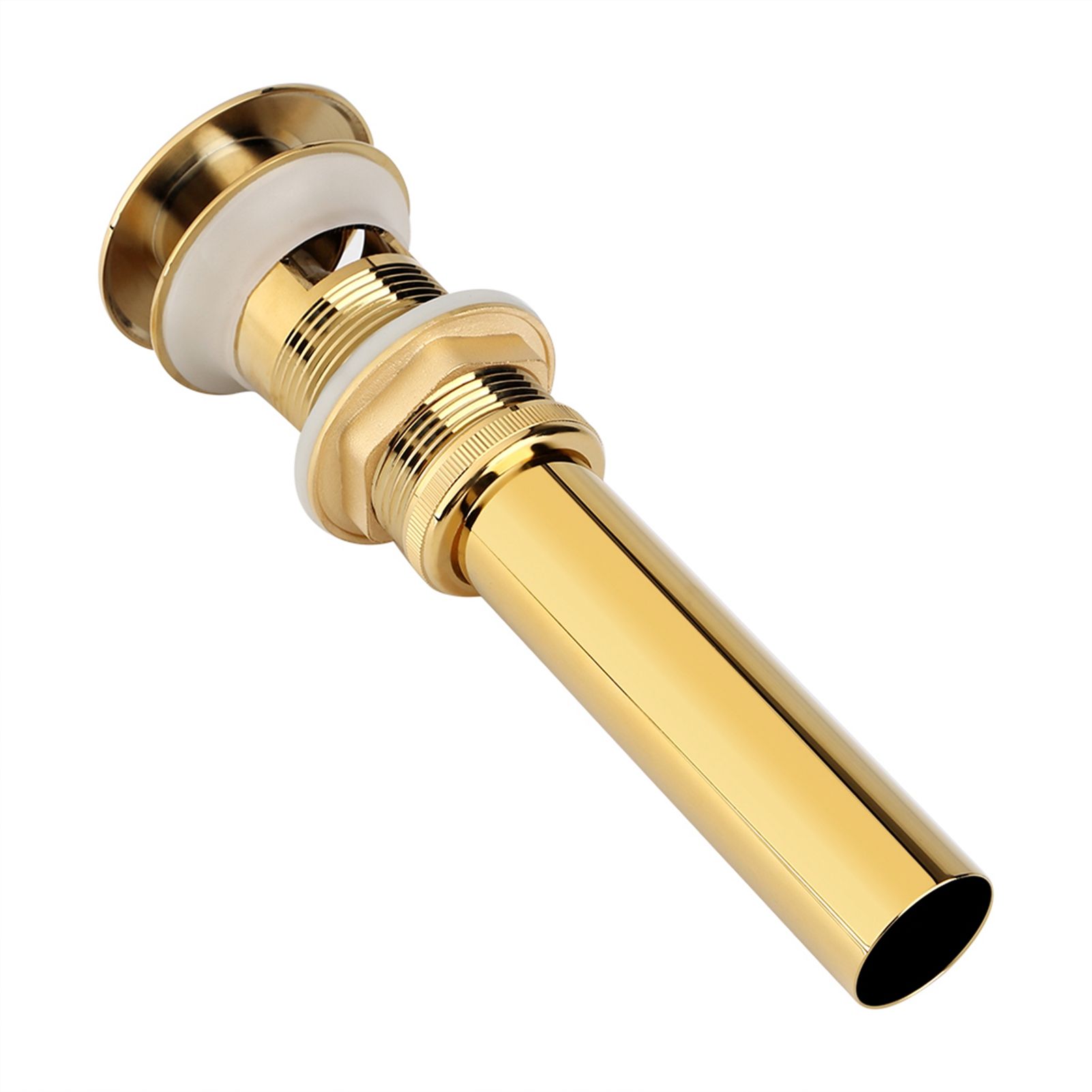 Kitchen Bathroom Basin Sink Solid Brass Pop Up Drain Stopper with Overflow view 9