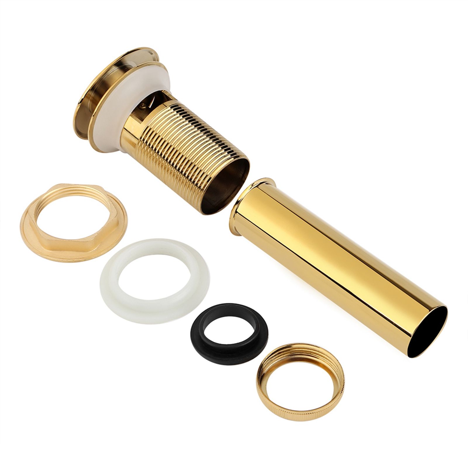 Kitchen Bathroom Basin Sink Solid Brass Pop Up Drain Stopper with Overflow view 10