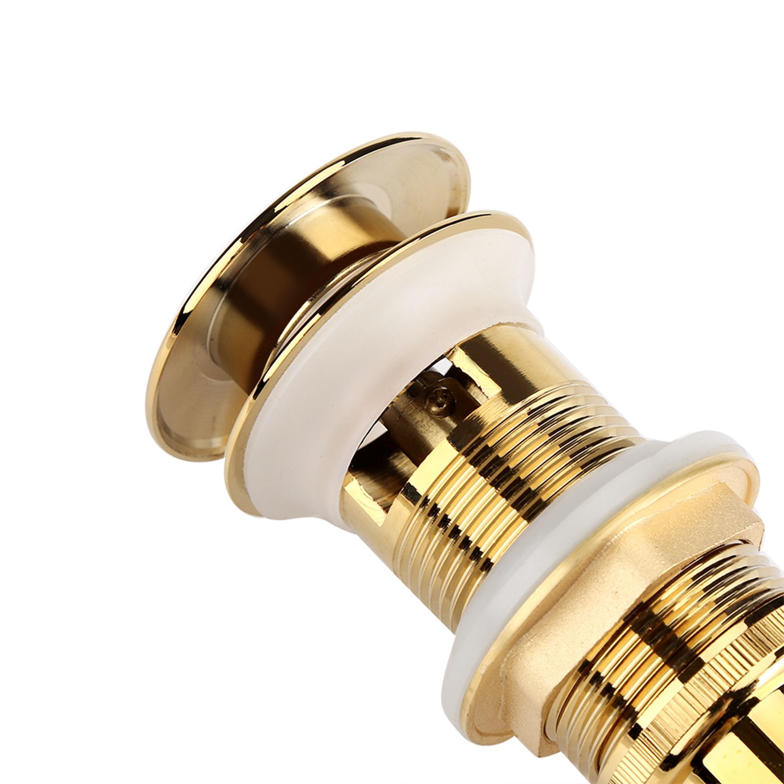 Kitchen Bathroom Basin Sink Solid Brass Pop Up Drain Stopper with Overflow view 12