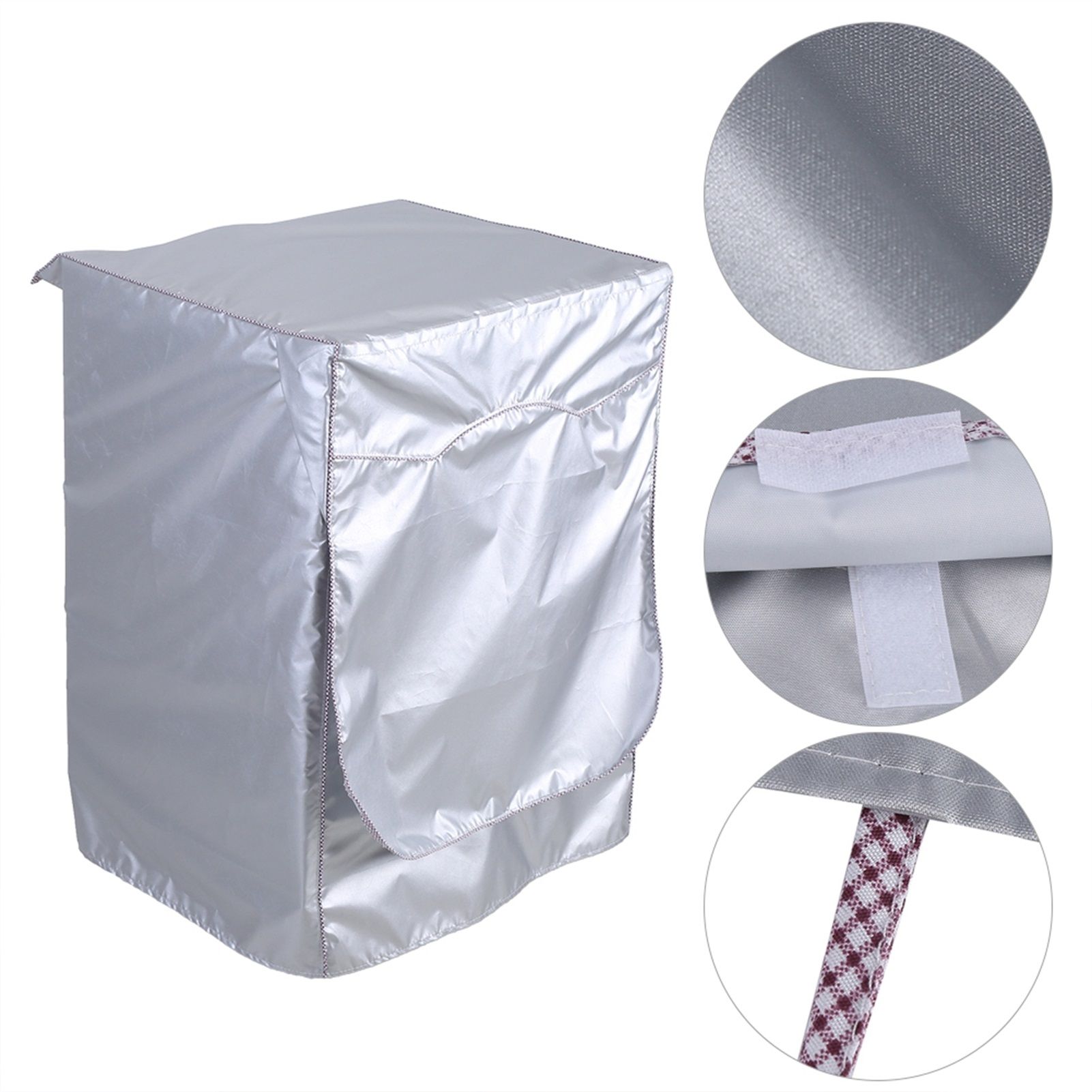 Silver Washing Machine Cover Waterproof Sunscreen Cover Front Load Washer view 12