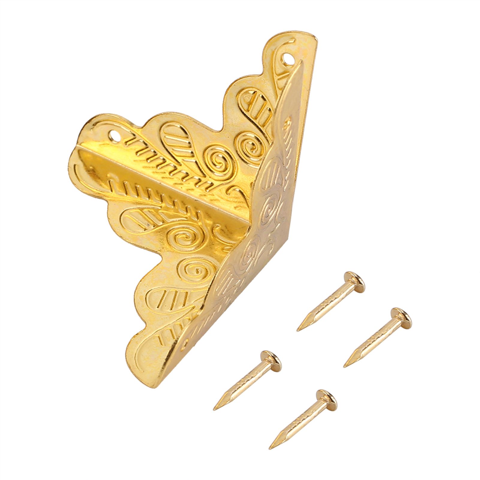 12pcs Wooden Box Jewelry Gift Case Corner Decorative Protectors Iron Edge view 3
