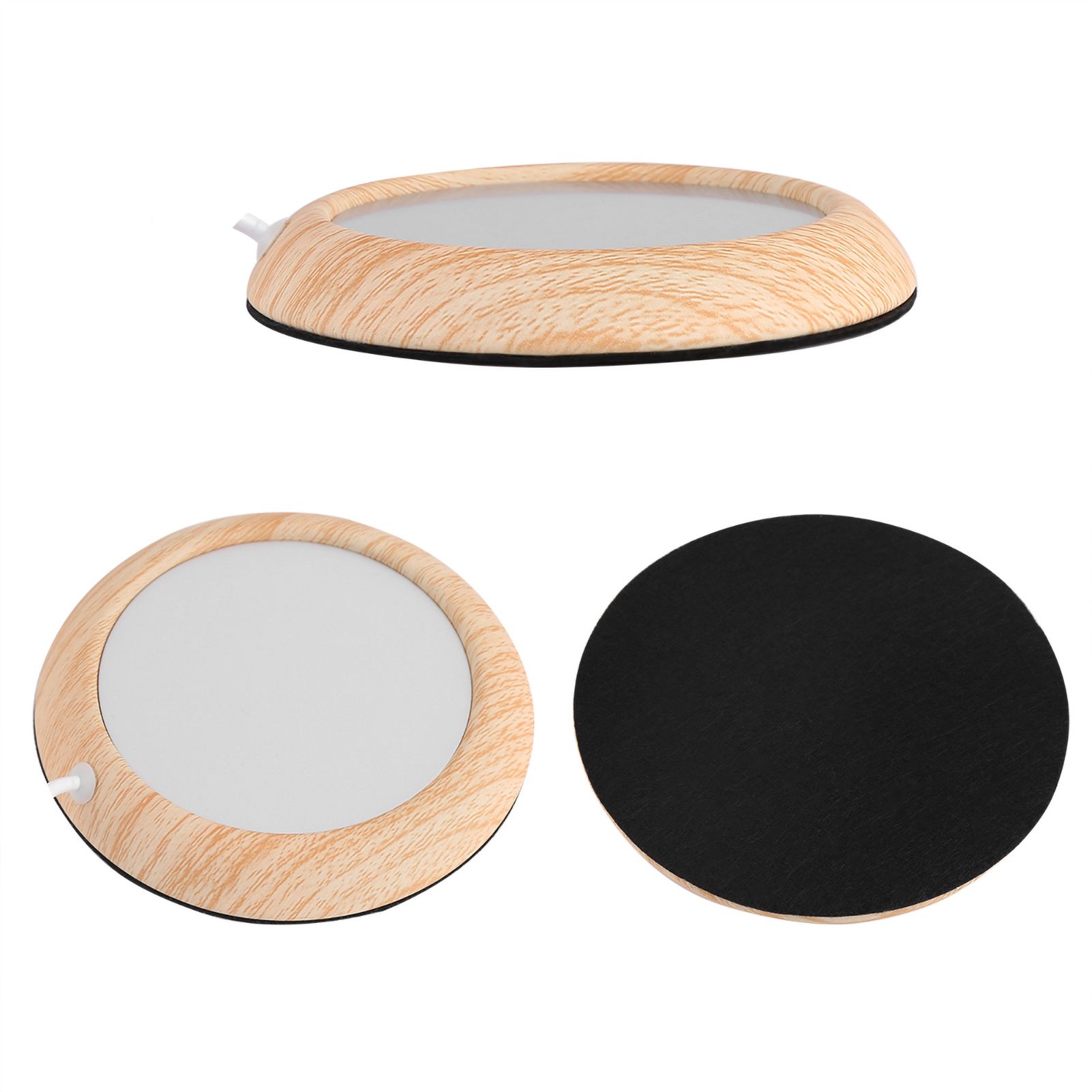 USB Wood Grain Cup Warmer Heat Beverage Mug Mat Coffee Heater Pad Bright Wood view 12