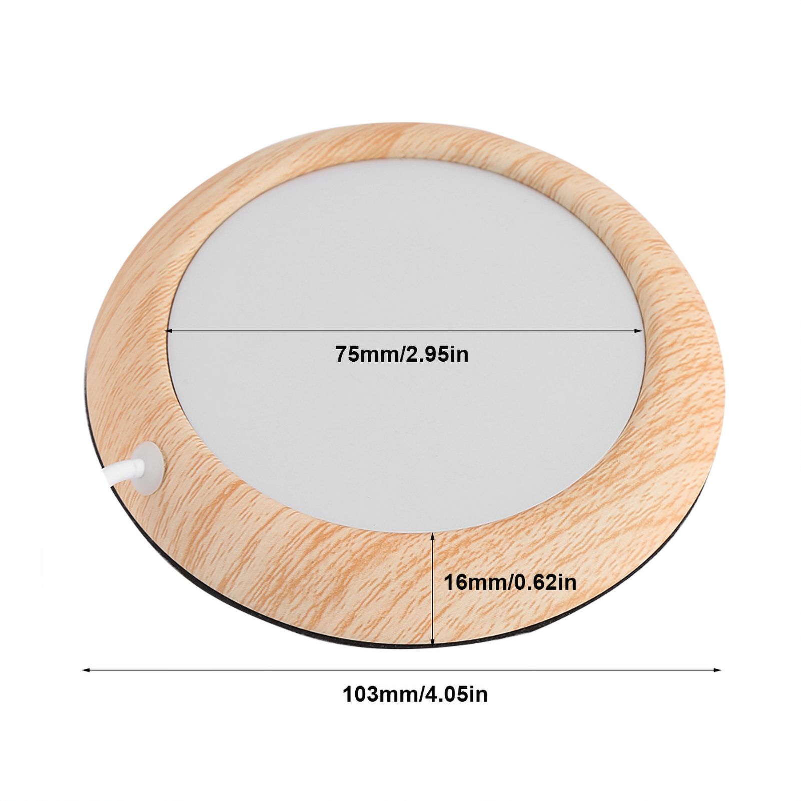 USB Wood Grain Cup Warmer Heat Beverage Mug Mat Coffee Heater Pad Bright Wood view 14