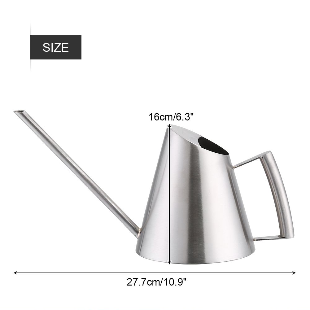 900ml Stainless Steel Watering Can Brushed Garden Planting Indoor Outdoor view 5