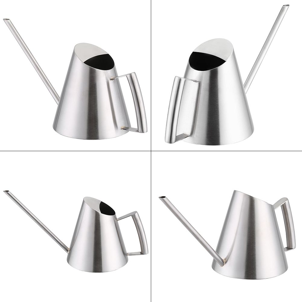 900ml Stainless Steel Watering Can Brushed Garden Planting Indoor Outdoor view 7