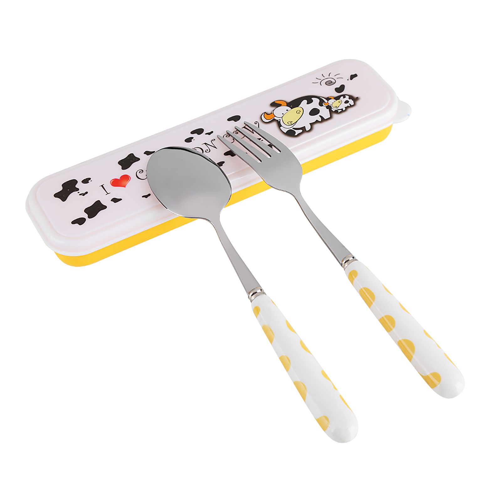 2 PCS Stainless Steel Knife Fork Spoon Kitchen Flatware Tableware with Box view 2