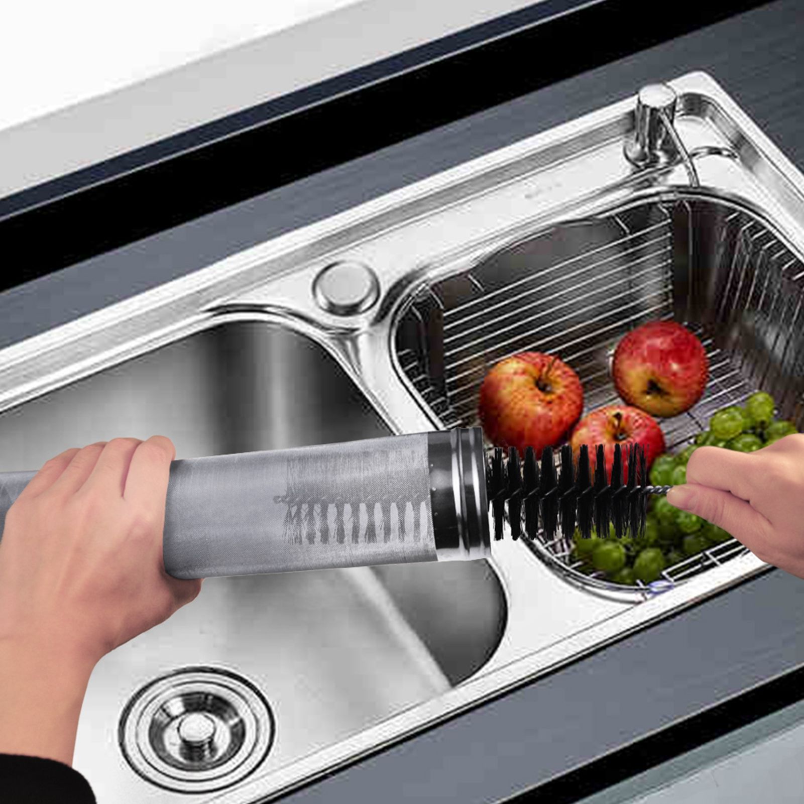 304 Stainless Steel Beer Brewing Mesh Filter With Cleaning Brush Juice Wine view 6