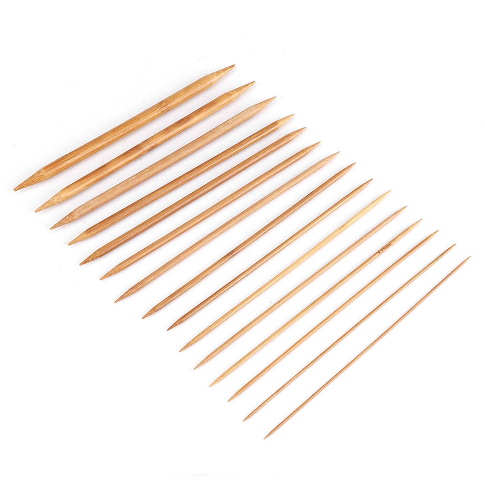 Bamboo Knitting Needles Smooth Double Pointed Set 15 Sizes from 2mm to 10mm view 3