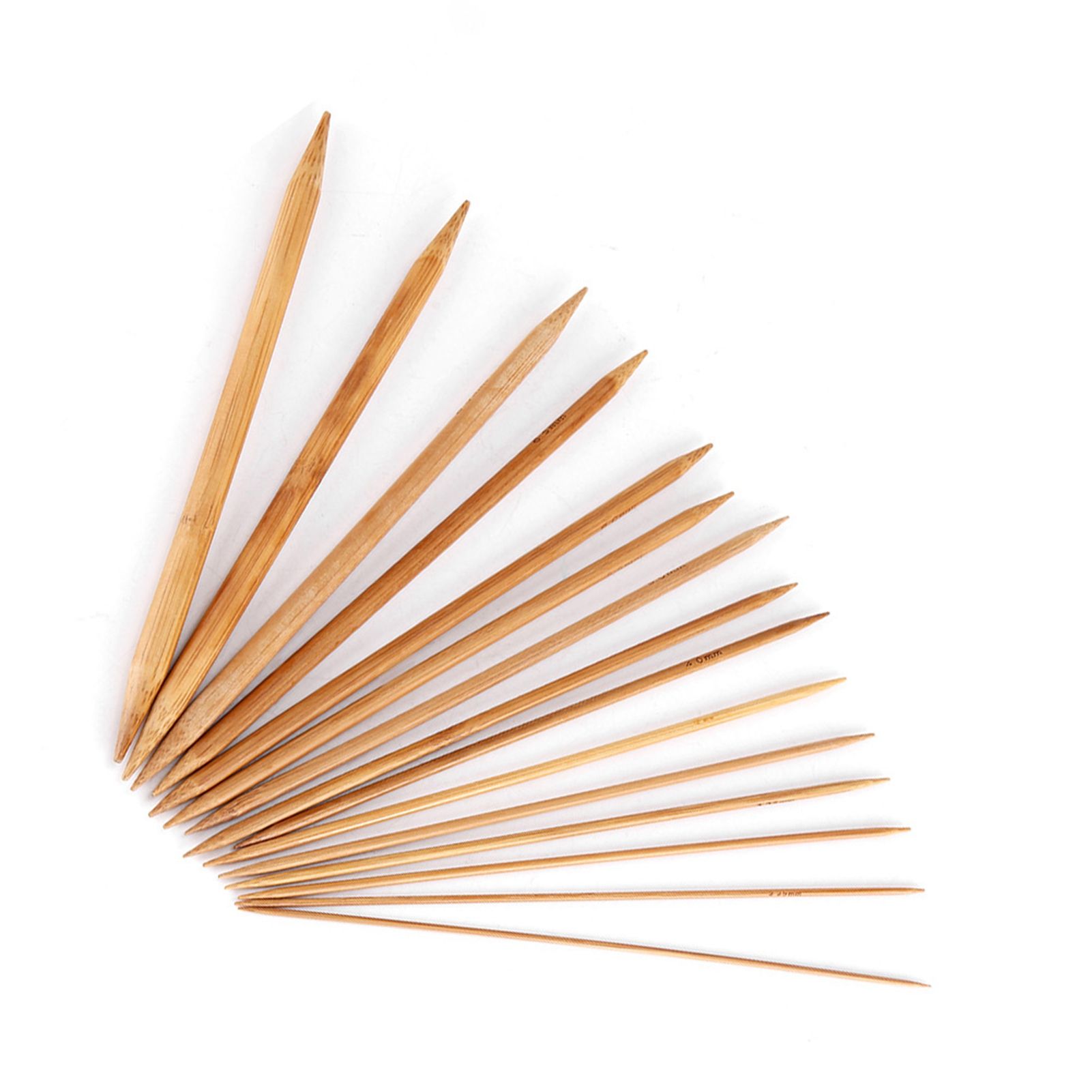Bamboo Knitting Needles Smooth Double Pointed Set 15 Sizes from 2mm to 10mm view 6